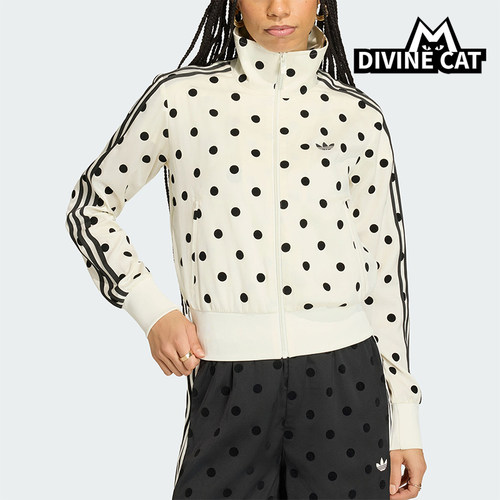 Adidas/阿迪达斯正品三叶草新款女米白黑色经典运动外套KV1165