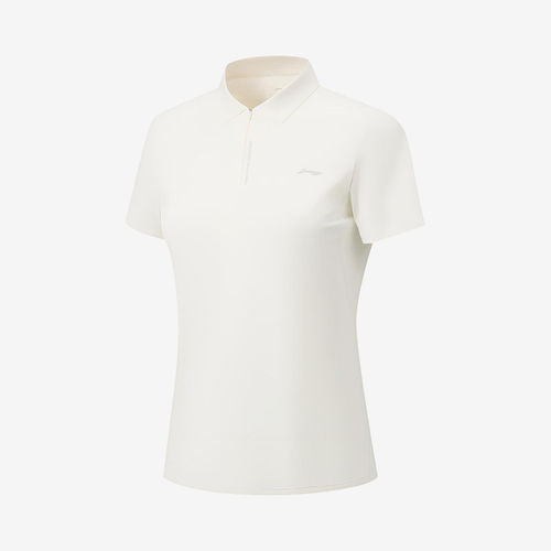 李宁正品健身系列女子冰感品牌LOGO车缝线休闲Polo衫APLW318-2