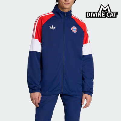 Adidas/阿迪达斯正品三叶草男士训练足球拼接运动立领外套KC7796