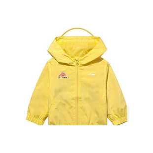 休闲印花连帽运动外套YFDQ059 李宁正品 运动生活系列小童时尚