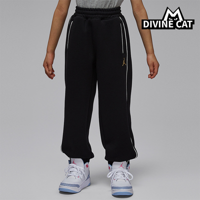 Nike/耐克正品JORDAN小童休闲针织运动束脚刺绣长裤IR8334-010