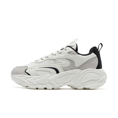 特步正品洄游女子网面透气舒适百搭厚底运动休闲鞋876418320017