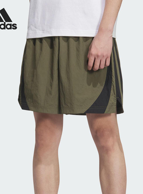 Adidas/阿迪达斯正品2025夏季款男女宽松梭织篮球短裤KE5909