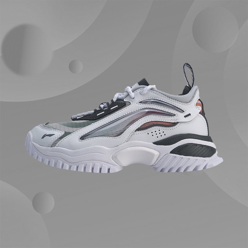 李宁休闲女子春季新款潮流极光天行撞色复古舒适运动鞋AGLP108