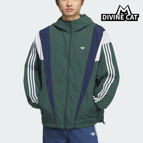 Adidas/阿迪达斯正品三叶草男士时尚宽松梭织连帽运动外套KS3553