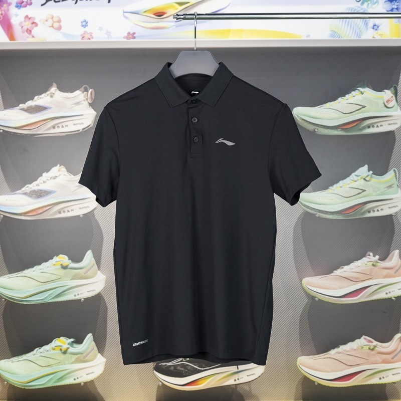 李宁正品健身系列男子经典百搭吸湿排汗运动短袖POLO衫APLU125-5