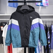 李宁正品 运动生活系列男大童潮流撞色休闲宽松运动风衣YFDU097