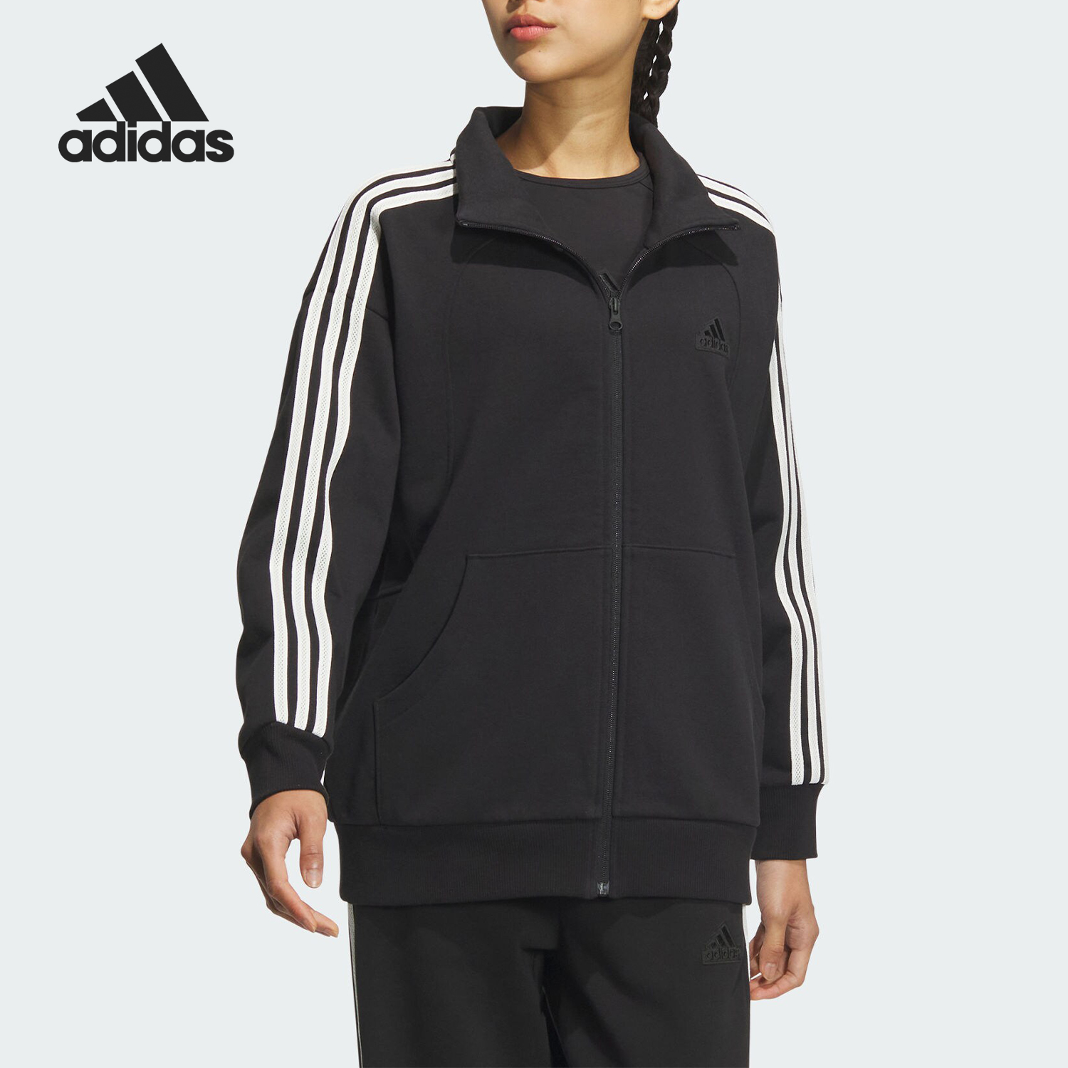 Adidas/阿迪达斯正品3-STRIPES KNIT女士运动休闲外套JN0759