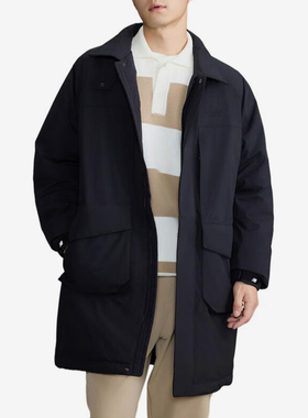 New Balance/NB正品2025新款男子中长款翻领羽绒服NPE41361-BK