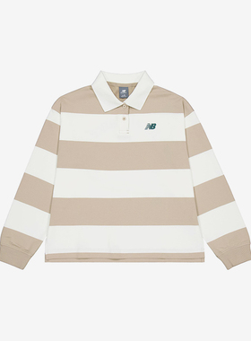 New Balance/NB正品夏季新款女子条纹撞色短袖POLO衫NFE32042-DB