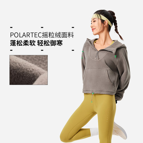 李宁正品女子加绒保暖连帽卫衣