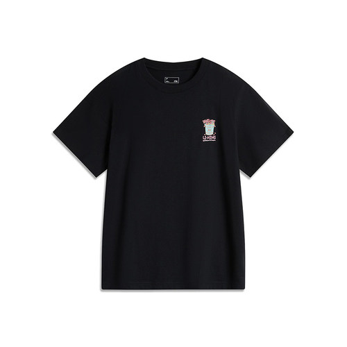 李宁2026夏款正品运动生活女士简约复古健身透气短袖T恤AHSU646