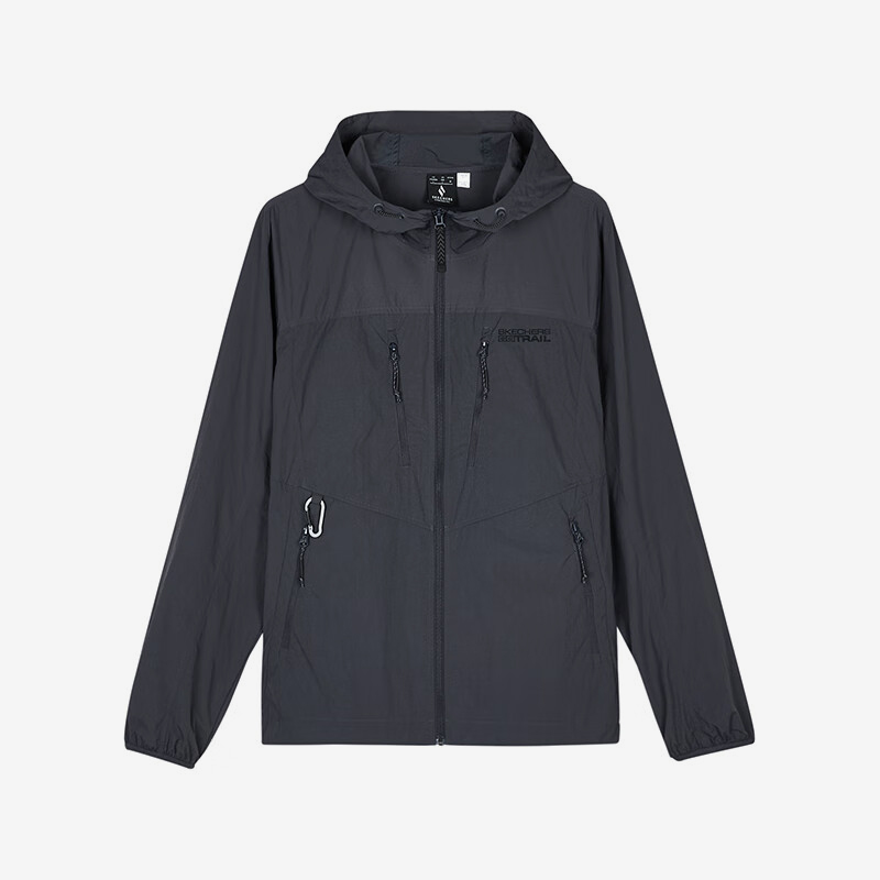 Skechers/斯凯奇正品2024新款男士时尚潮流舒适梭织连帽外套