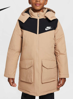 Nike/耐克正品秋冬新款大童中长款连帽保暖羽绒服HV7189-200