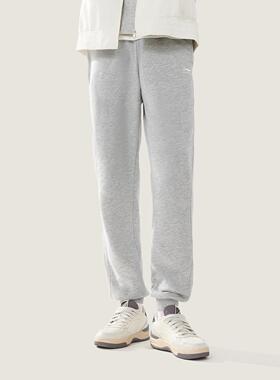 李宁正品运动生活系列男子时尚百搭加绒保暖针织束脚长裤AKLV869