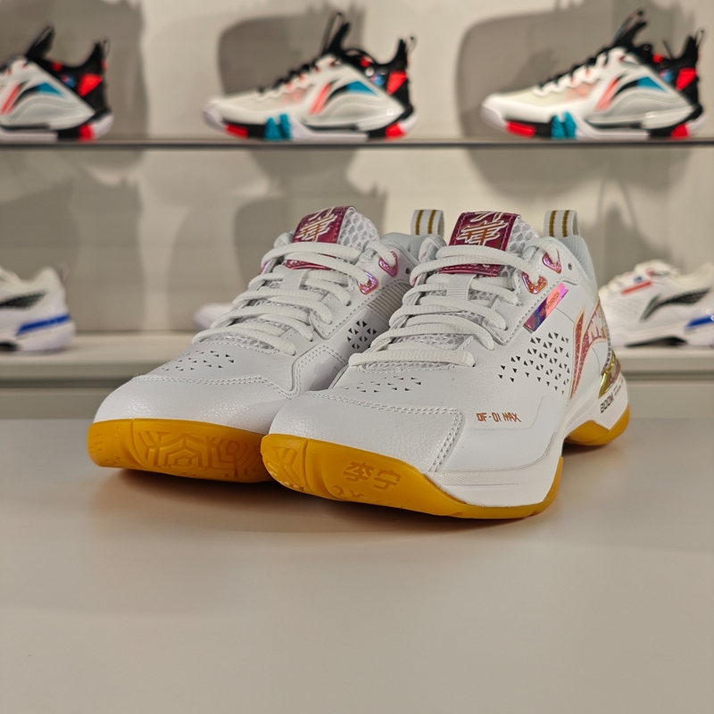 李宁正品刀锋MAX男女同款轻量高回弹系带时尚羽毛球鞋AYAU003-1