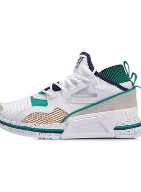 李宁男鞋休闲鞋新款启程001复古时尚回弹透气情侣鞋运动鞋AGLP007