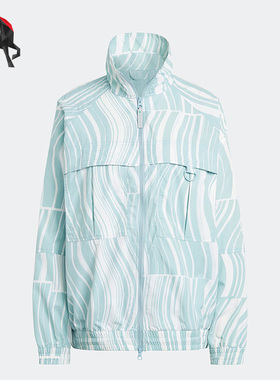 Adidas/阿迪达斯正品SMC女子款训练印花立领运动夹克外套HT1102