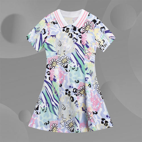 Lining/李宁正品女大童运动潮流系列印花舒适休闲连衣裙YSKT064