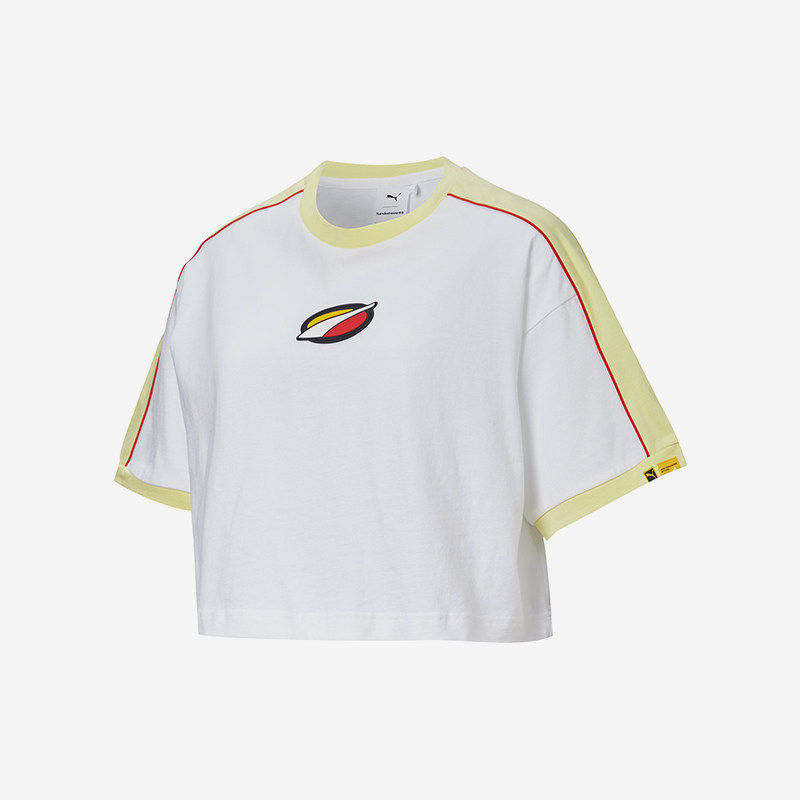 Puma/彪马正品时尚女士印花宽松圆领短款休闲针织运动短袖T恤