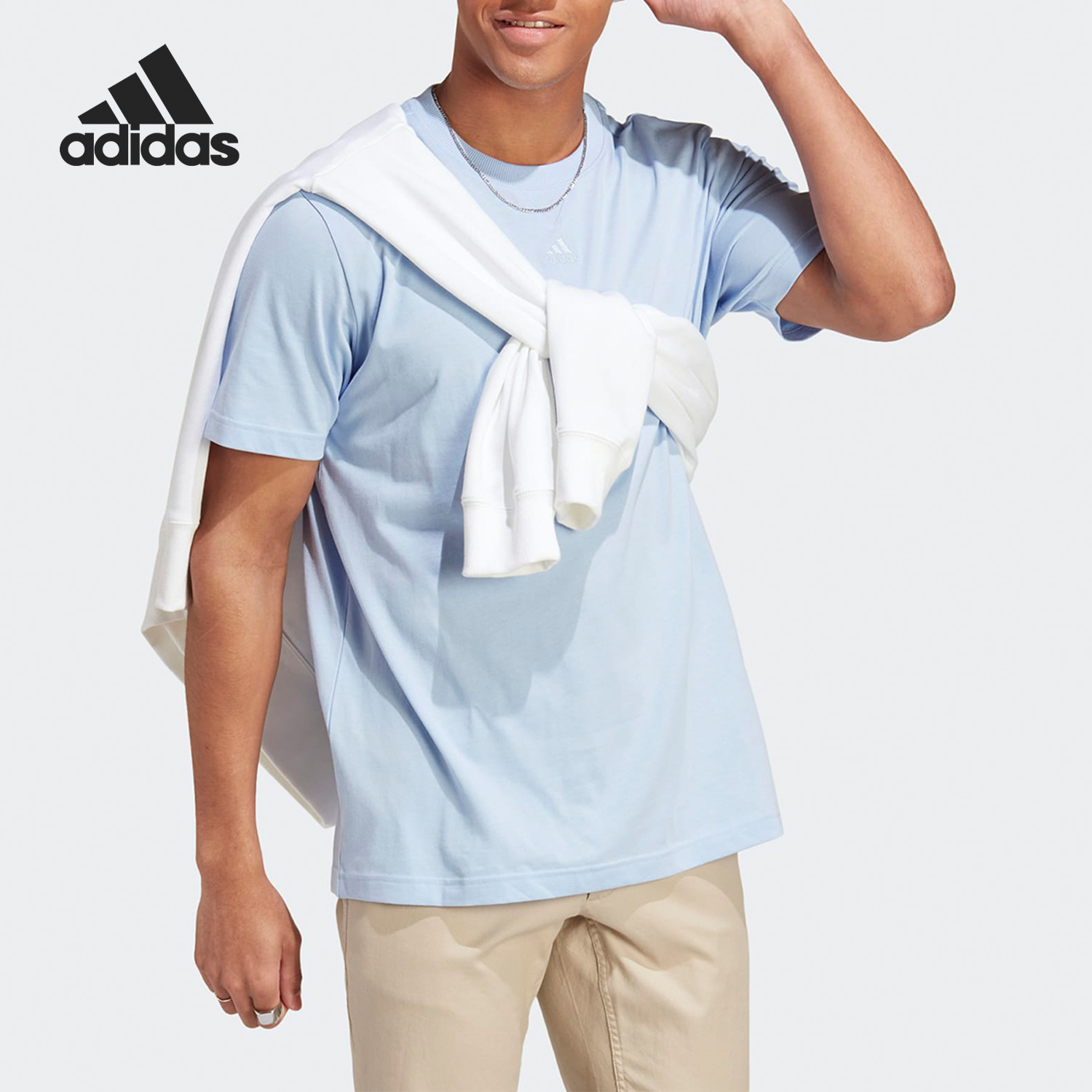 阿迪达斯男子运动短袖