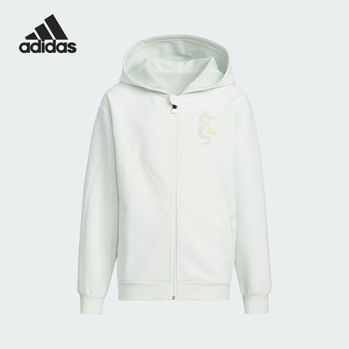 Adidas/阿迪达斯正品新款大童印花连帽休闲夹克外套IT4056