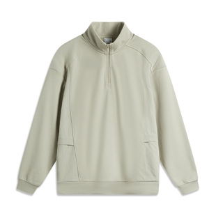 李宁正品 户外系列男子半拉链立领舒适透气运动套头卫衣AWDU965