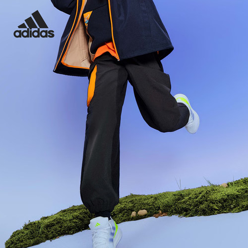 Adidas/阿迪达斯正品新款儿童加绒保暖针织运动束脚裤JP3901