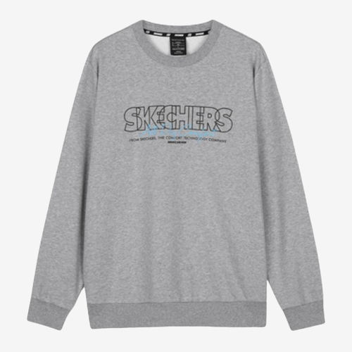Skechers斯凯奇正品儿童款休闲圆领套头长袖T恤L423U093-004F