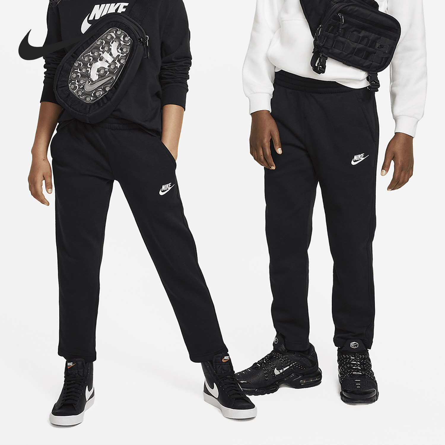 Nike/耐克正品舒适秋季款大童运动刺绣修身长裤FD3010-010