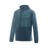 李宁正品 跑步系列男子户外拼色运动训练连帽夹克外套AFDT333