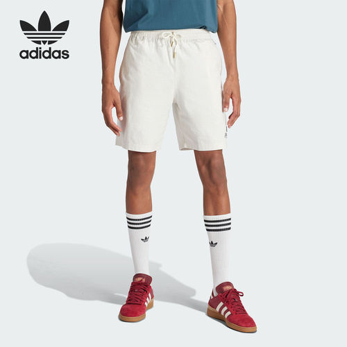 Adidas/阿迪达斯正品三叶草男士泡泡纱运动系带短裤IS0223
