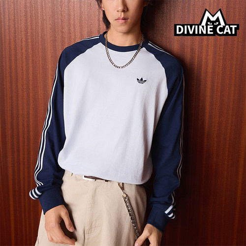 Adidas/阿迪达斯正品三叶草男士圆领复古运动经典长袖T恤KV4447