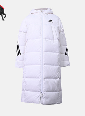Adidas/阿迪达斯正品保暖中长款大童连帽羽绒服 H45043 45042
