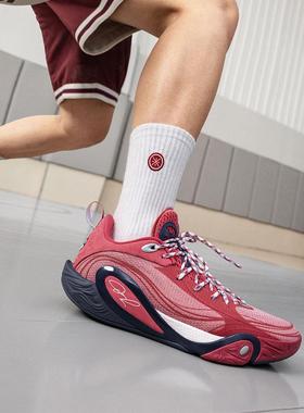 李宁正品2025春季男子减震回弹时尚低帮稳定篮球场地鞋ABPV009