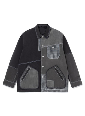 李宁正品滑板系列男子宽松透气拼接三合一翻领夹克外套AWBR009-1