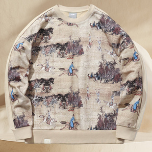 中国李宁X故宫宝蕴楼联名款 运动套头卫衣AWDPD31 马术图男女同款