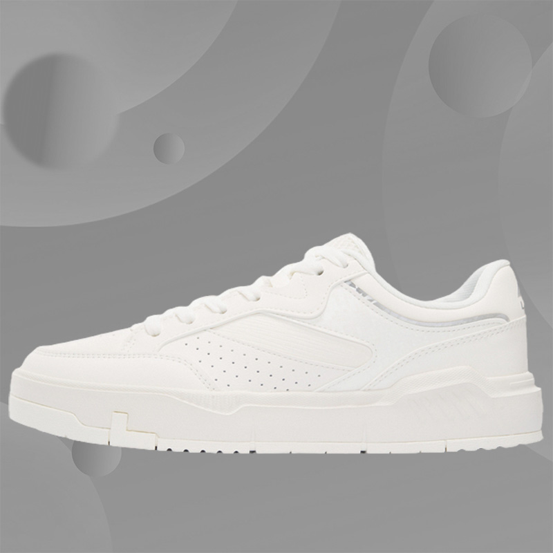 正品李宁22夏季男子时尚经典舒适休闲小白鞋透气小板鞋AGCS031-2