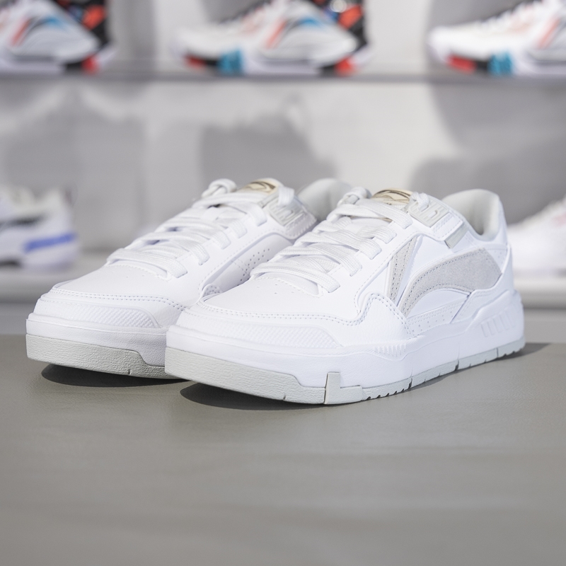 李宁正品COMMON 80s女子舒适软弹经典百搭运动休闲板鞋AGCU158-1