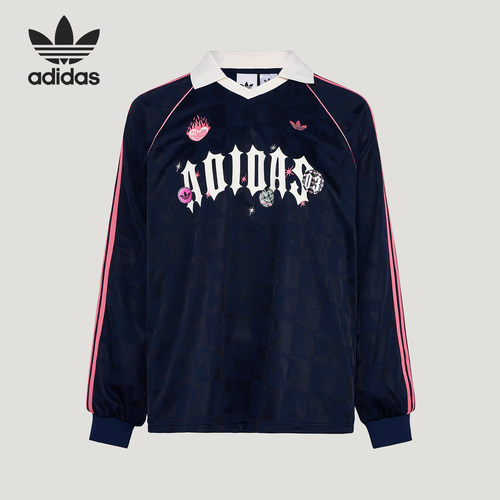 Adidas/阿迪达斯正品三叶草女士翻领套头运动长袖T恤KY2020