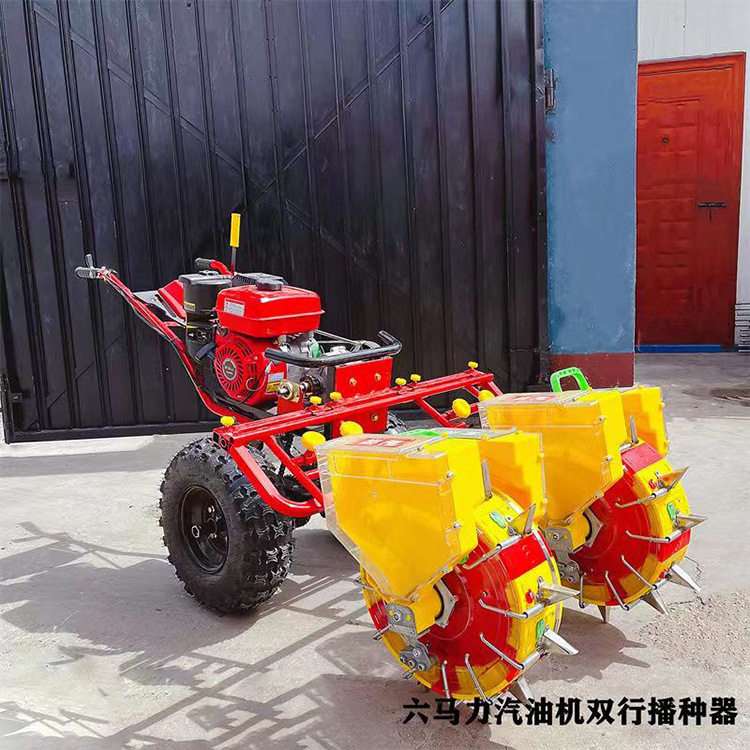 手推汽油2行玉米大豆点播机