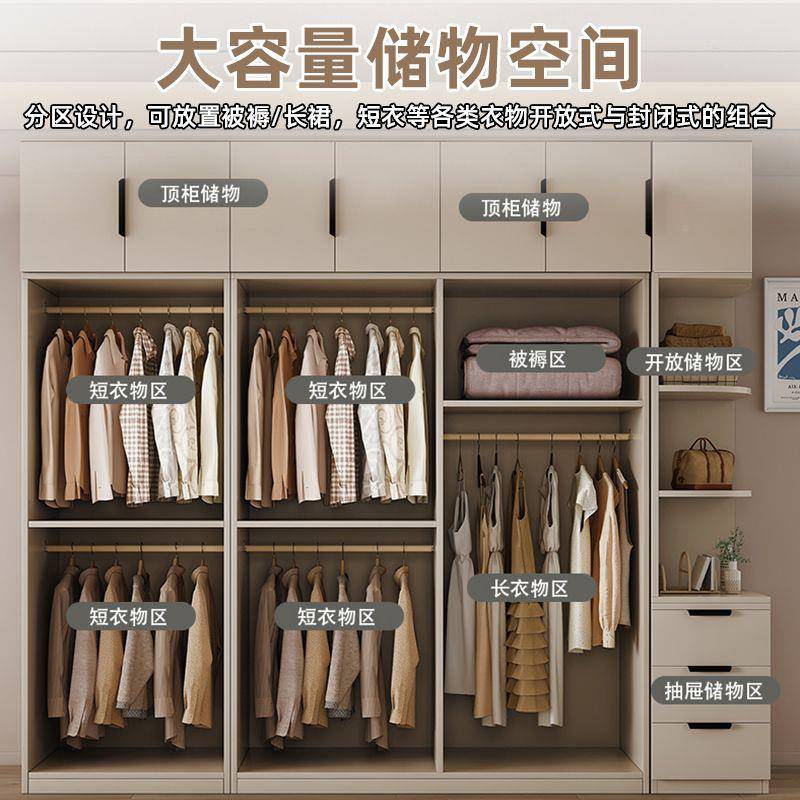 实木衣QXT柜家用卧室简户约屋现代小出型对开门衣橱租用儿童储物