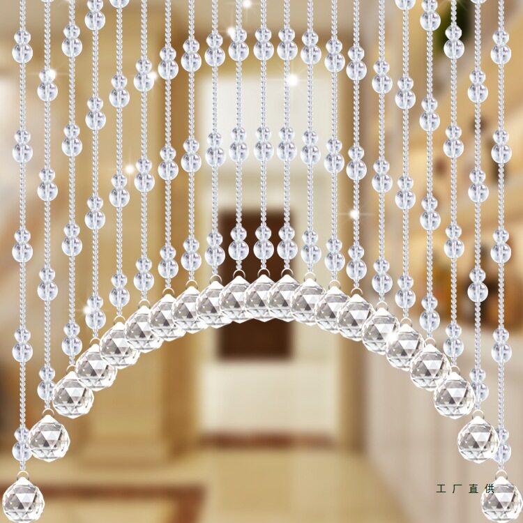 水晶葫芦珠帘免打孔隔断门帘
