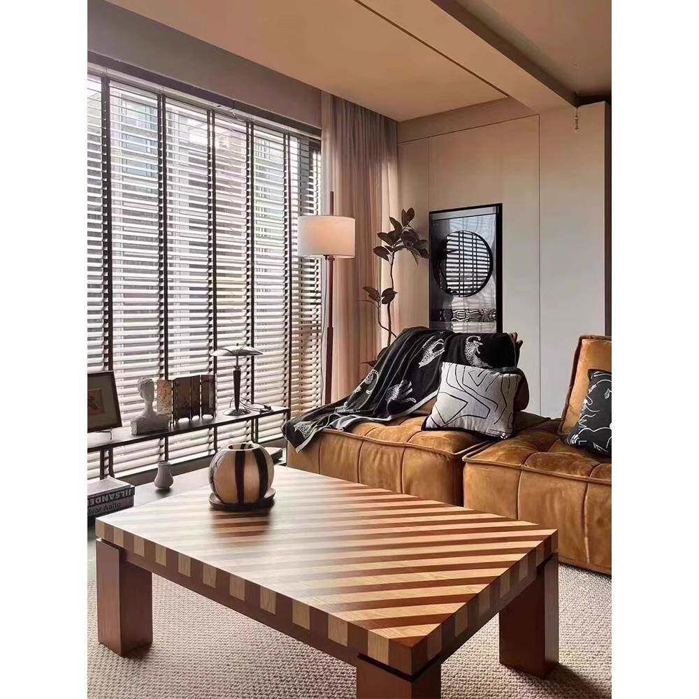 225新0厅款摩尔茶几法式复古实木茶几中古客家用茶台小户风型原木