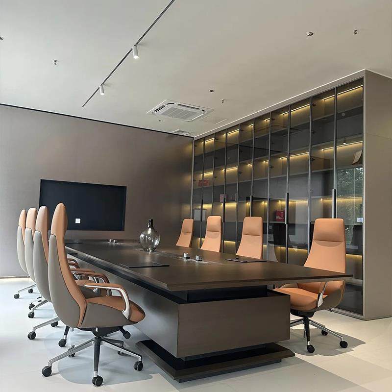 新中式胡桃轻奢大型洽会无品牌/桌长桌条桌简约议现代会议室木工