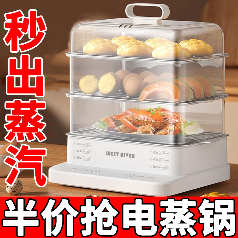 德国电蒸锅新款智能家用大容量多功能蒸煮一体电蒸箱全自动早餐机