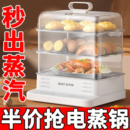 德国电蒸锅新款智能家用大容量多功能蒸煮一体电蒸箱全自动早餐机