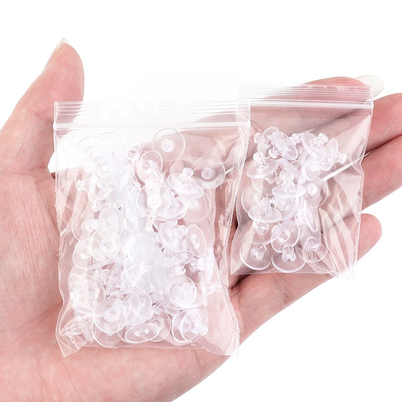 100-200pcs Rubber Earring Back SilEicone Round Ear Plug Bloc