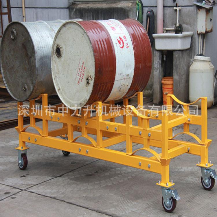 移动式油桶支架车三组支架车油桶堆放支架车双油桶支架小车