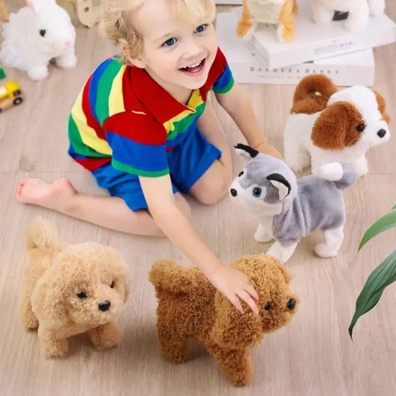 Baby Toy Dogs That Walks and Barks Tail WaggiQng Plush Inter